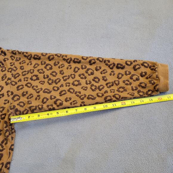 TIME AND TRUE Sweater Leopard Girls Size 8 10 Raised Print Orange Brown Fun - Picture 7 of 10